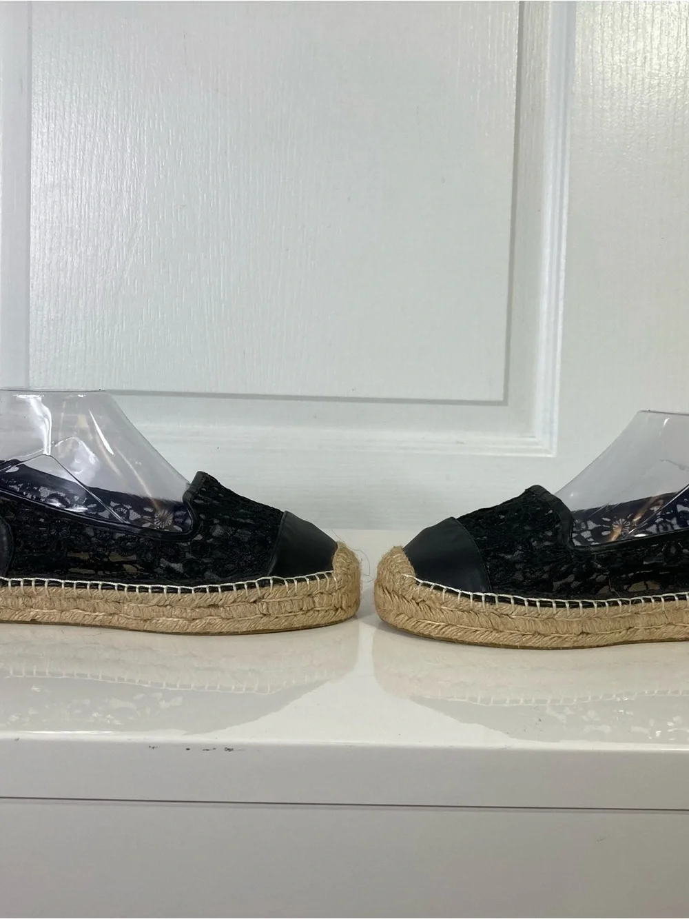 Nwot KURT GEIGER Espadrilles Sandals Women 39 Black Lace Up
